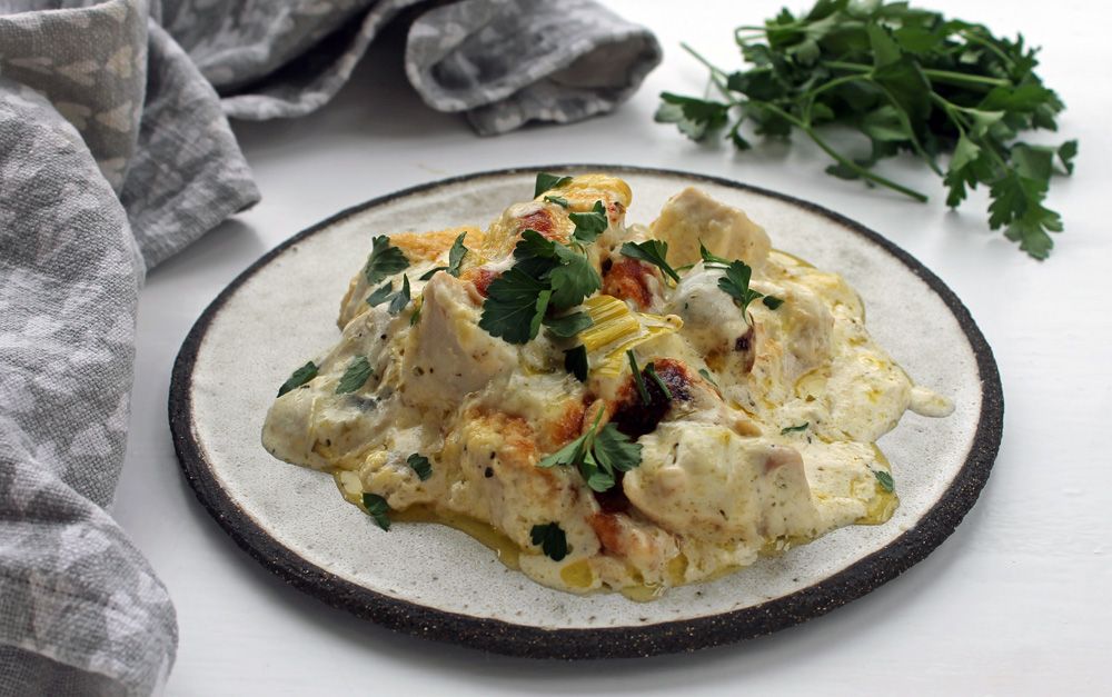 Keto Alfredo Chicken Bake