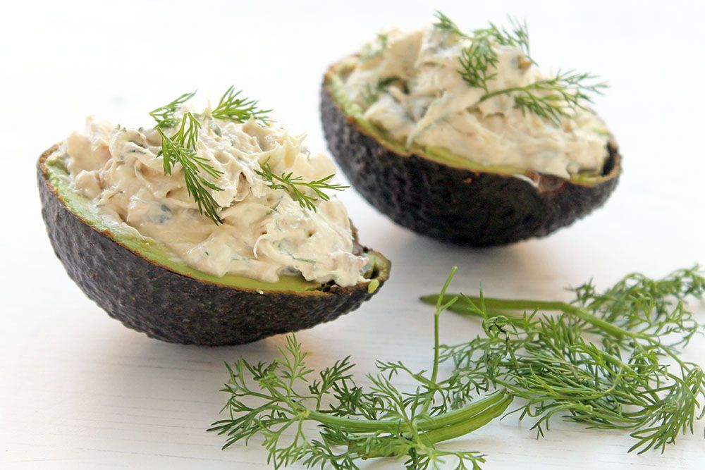 Keto Avocado Boats With Crème Fraiche And Mackerel