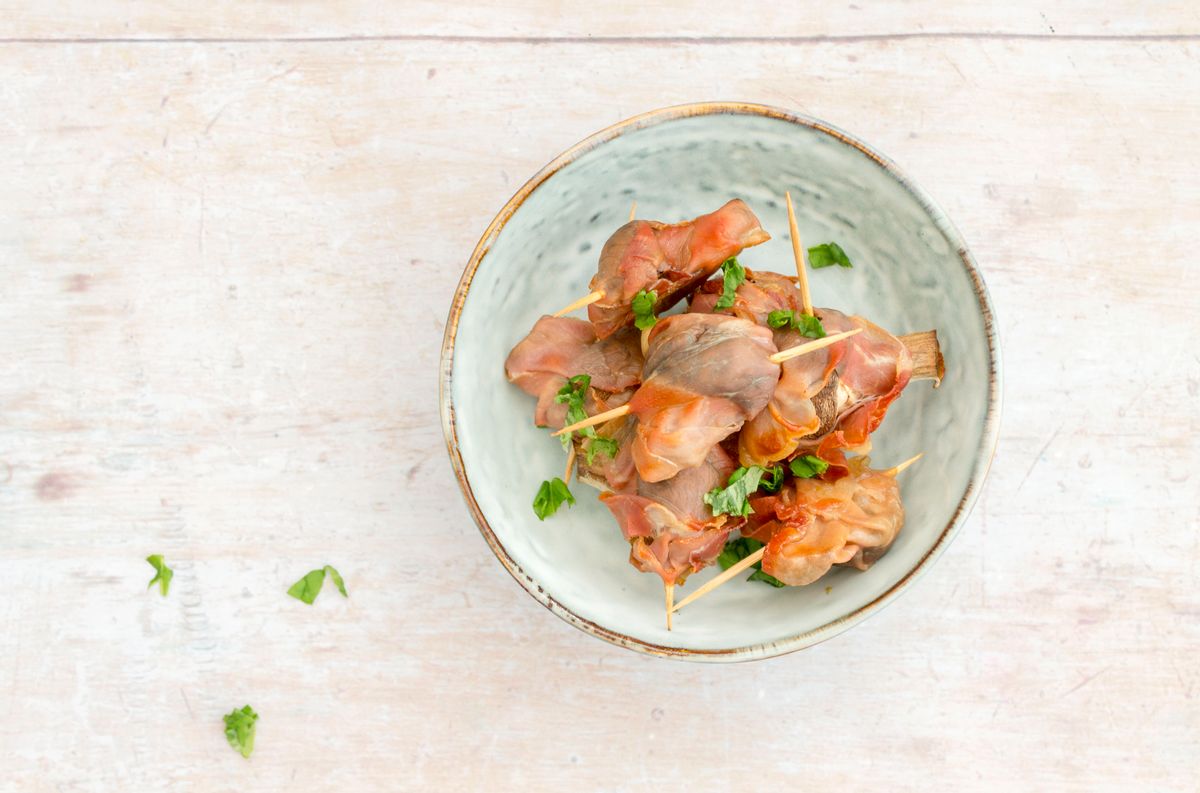 Keto Prosciutto Wrapped Mushrooms