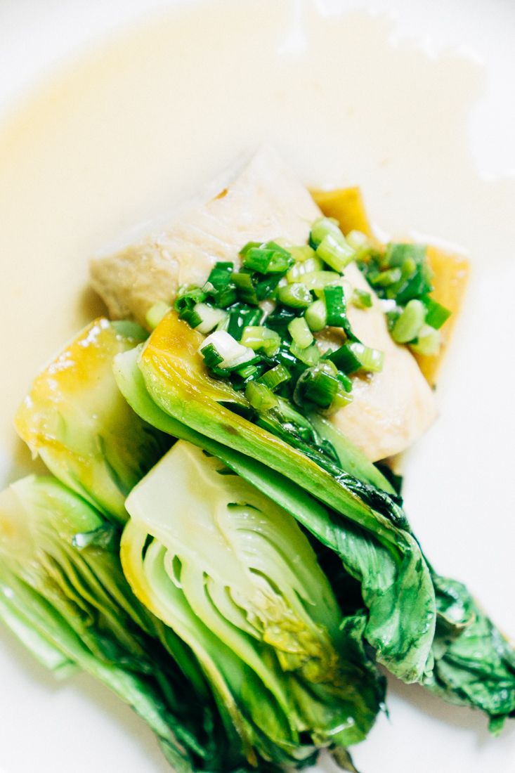 Low Carb Steamed Ginger Mahi Mahi with Roasted Bok Choy