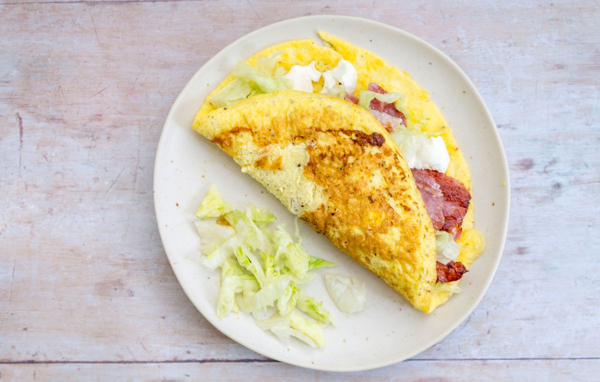 Keto Cream Cheese and Bacon Omelette