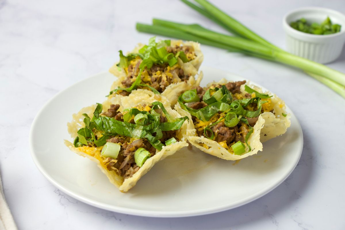 Low Carb Parmesan Beef Taco Cups