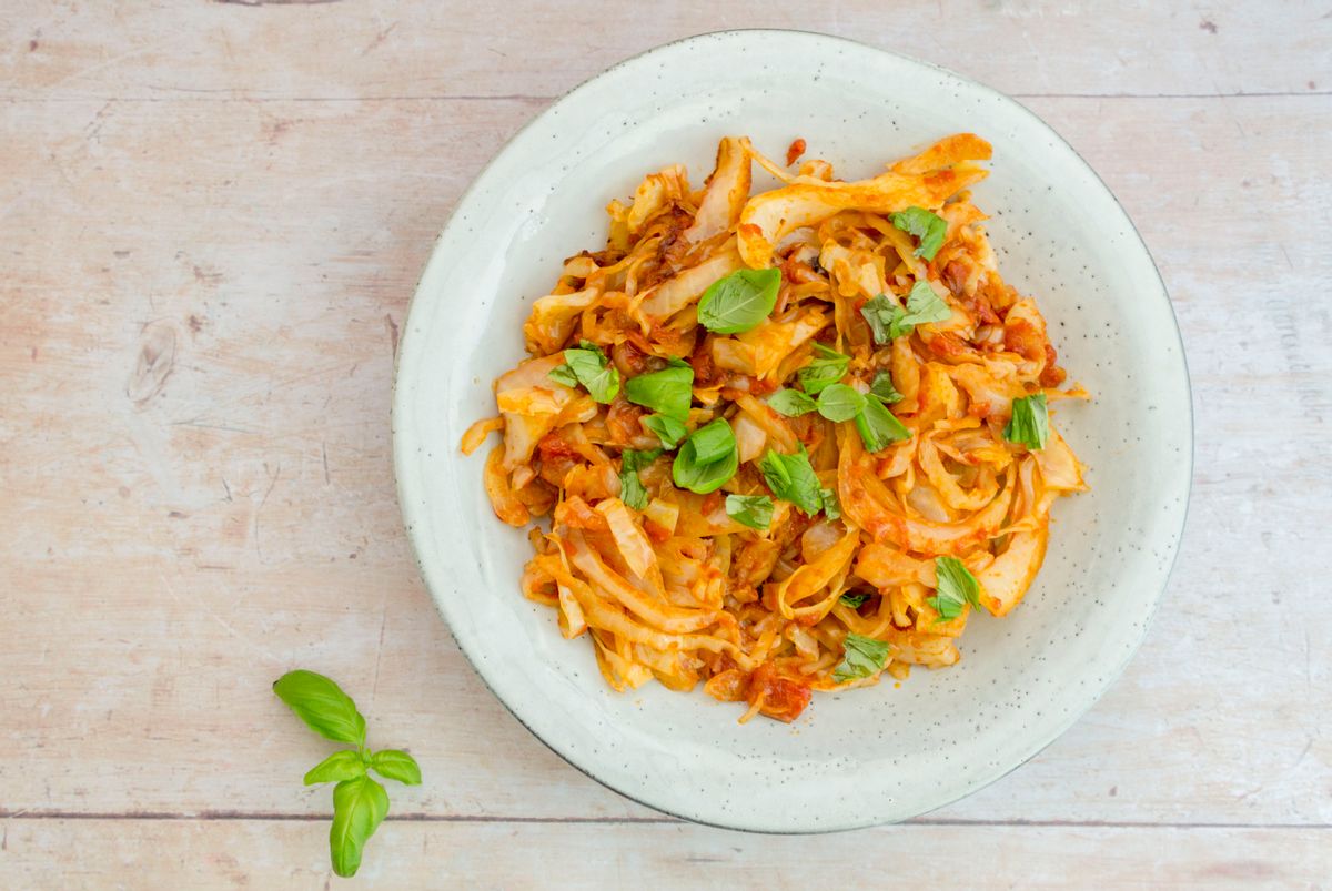 Low Carb Tomato Braised Cabbage