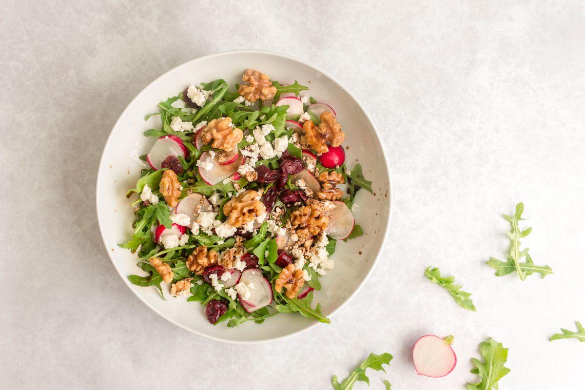 Low Carb Feta, Radish And Cranberry Salad