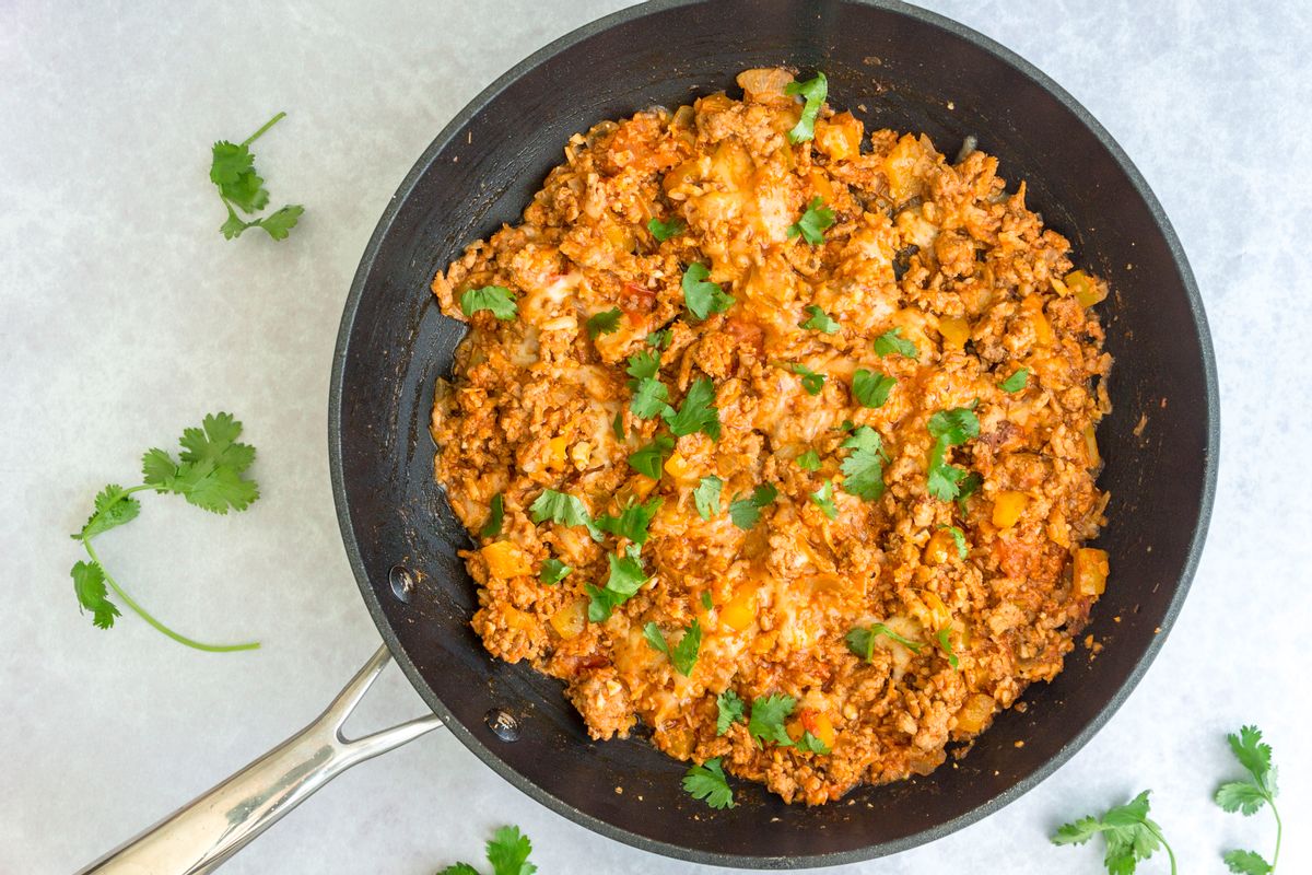 Low Carb Spicy Pork And Rice With Cheese