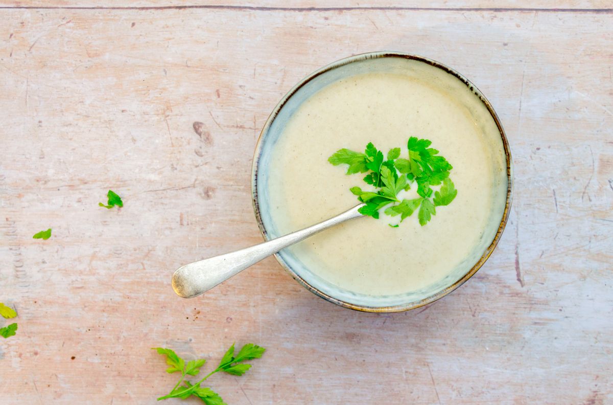 Keto Creamy Celery and Mushroom Soup