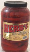 Herb’s Pickled Sausage Hot Pickled Sausage Herbs Polish Sausages Like Penrose Brand Or Big Mama Fire Cracker Hot 