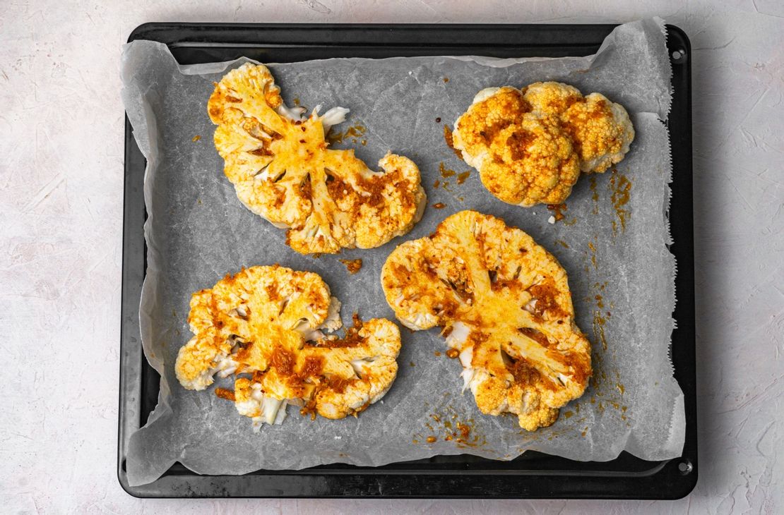 Keto Crispy Parmesan Cauliflower Steaks Carb Manager