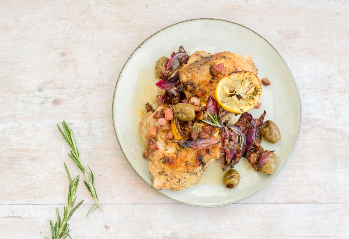 Keto Chicken Thighs With Olives And Pancetta