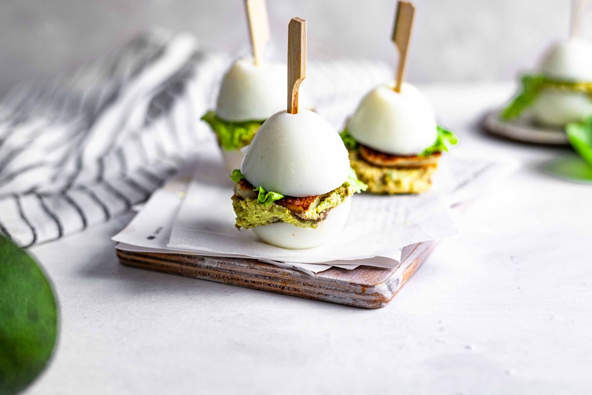 Keto Boiled Egg Avocado and Halloumi Sandwich