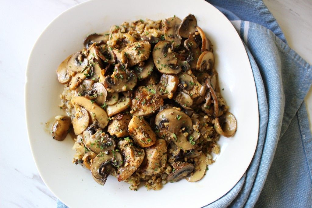 Low Carb Chicken and Mushroom Stew Over Rice