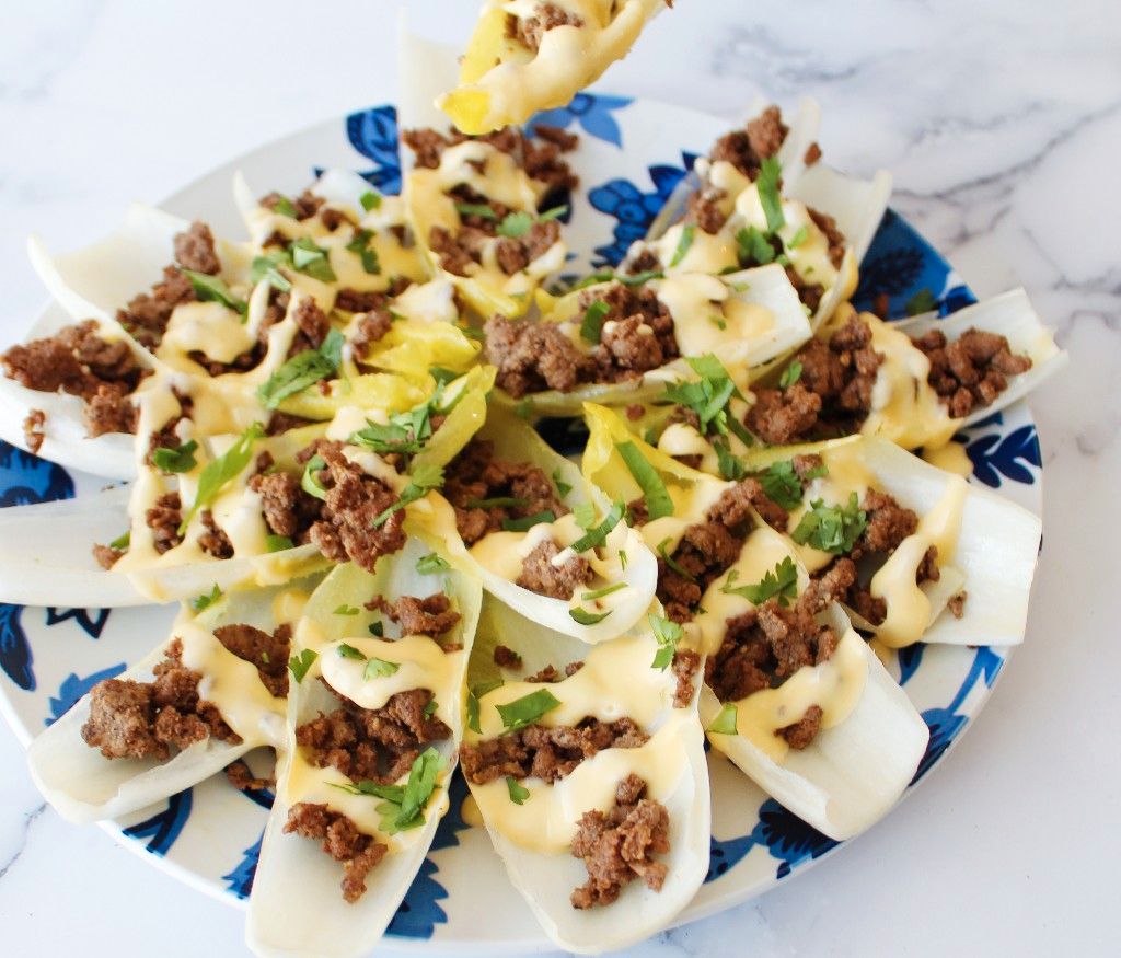 Keto Beef Endive Nachos