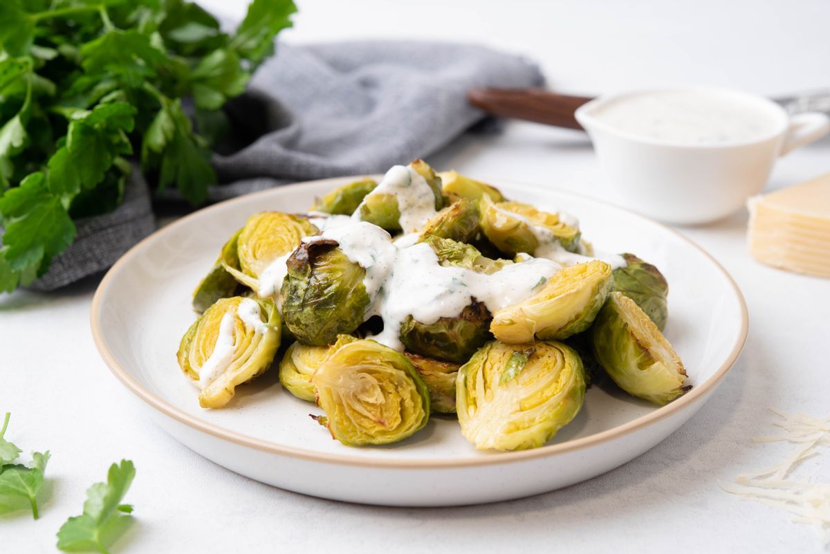Keto Brussels Sprouts with Parmesan Cream