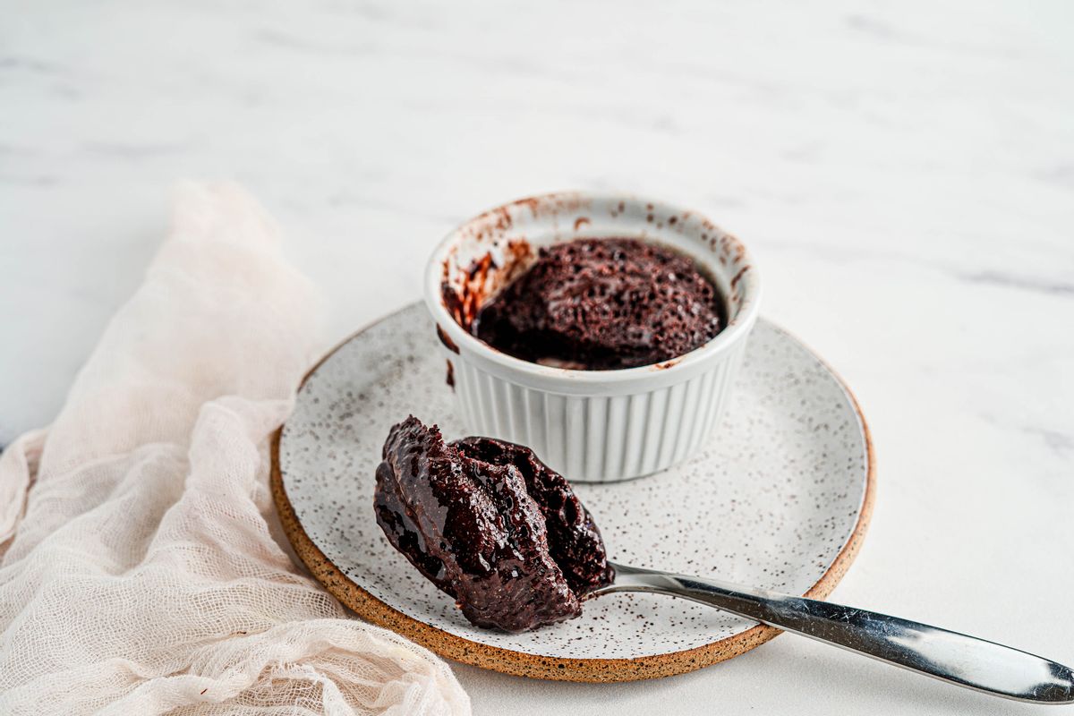 Keto 3-Ingredient Microwave Chocolate Souffle