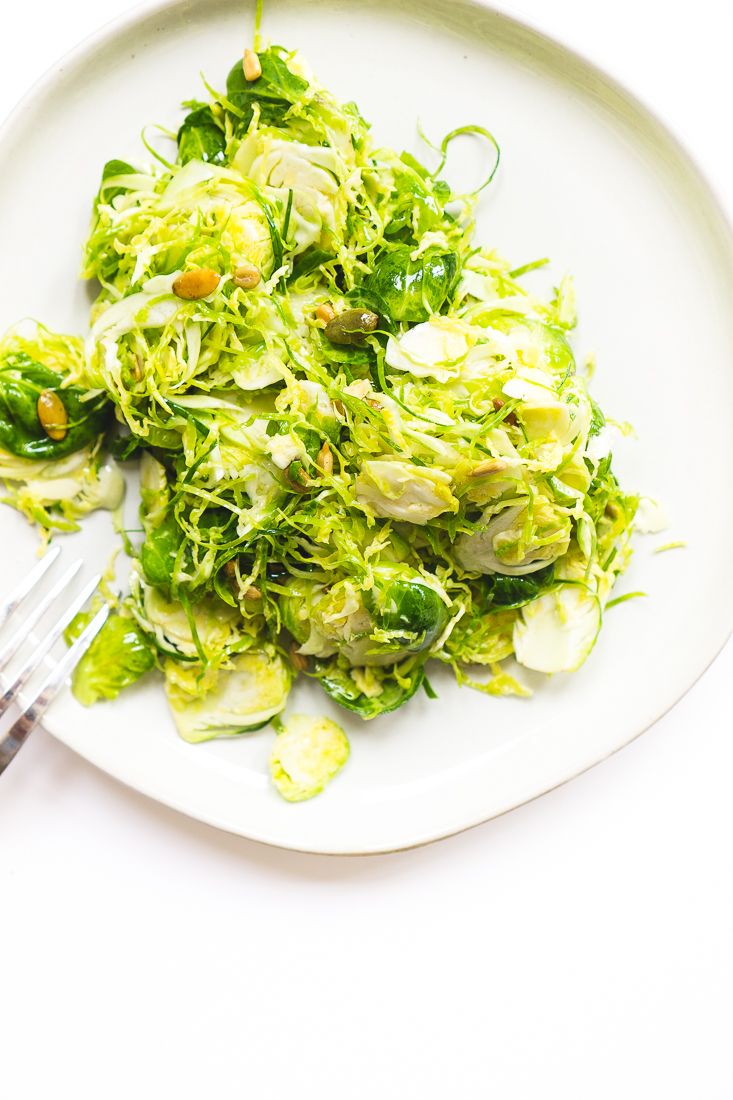 Low Carb Crunchy Brussels Sprouts + Nut Salad