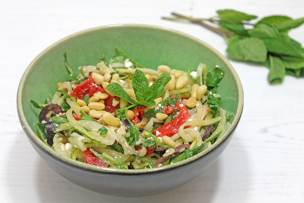 Low Carb Feta And Olive Pasta Salad