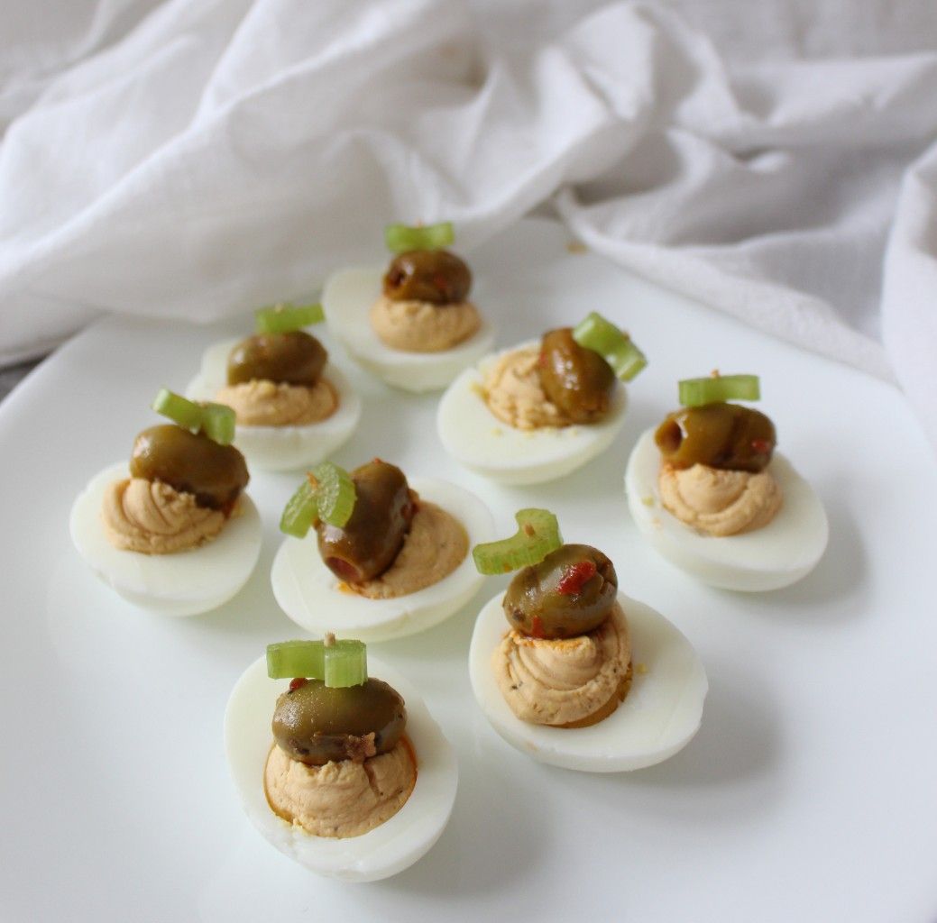 Keto Bloody Mary Deviled Eggs