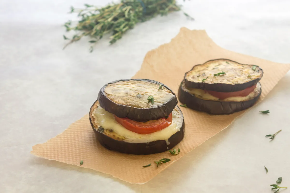 Low Carb Eggplant Stack Snack