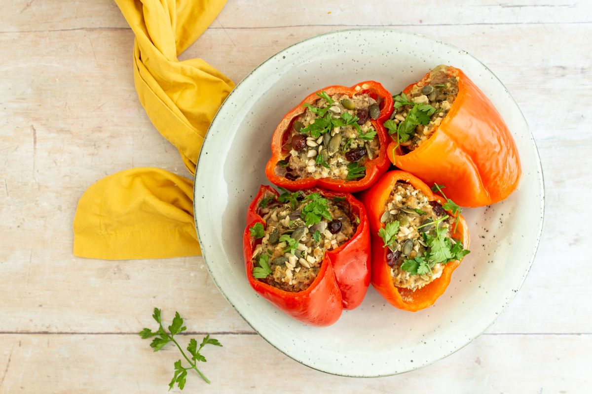 Low Carb Thanksgiving Crockpot Stuffed Peppers