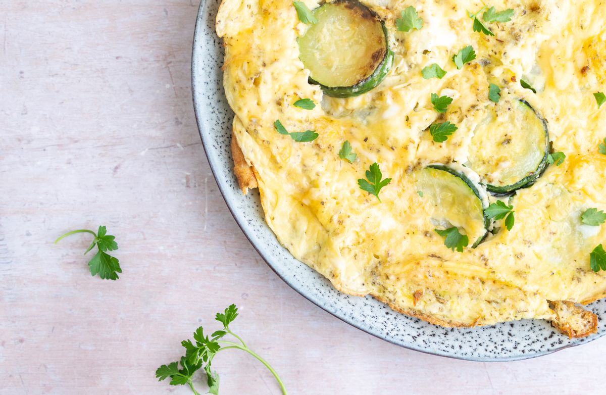 Keto Double Cheese and Zucchini Omelet