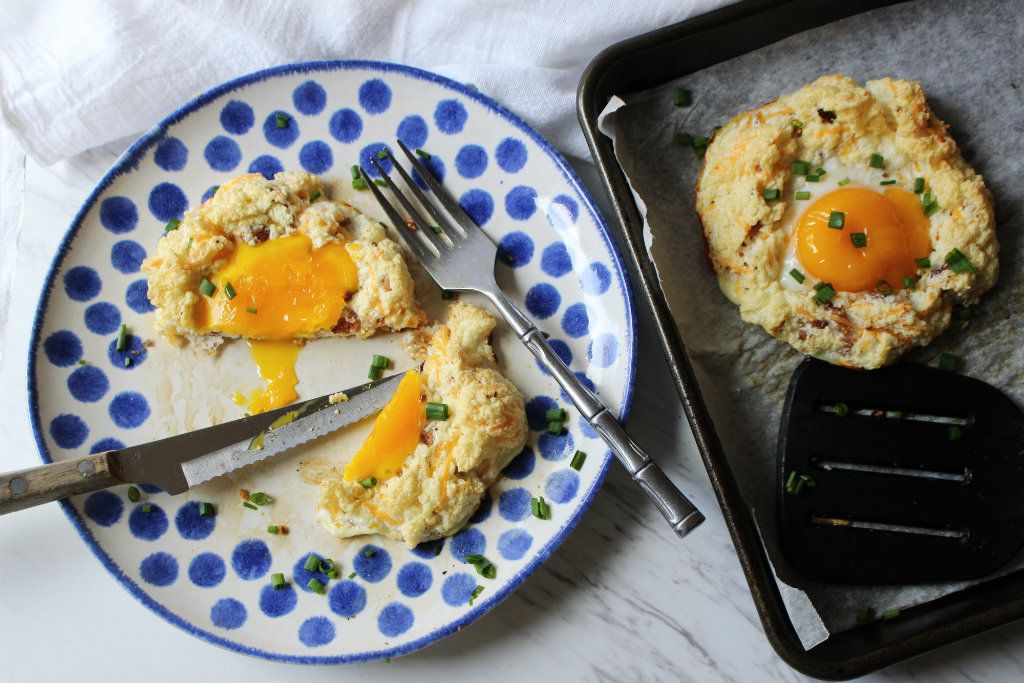 Keto Bacon Cheddar Egg Clouds