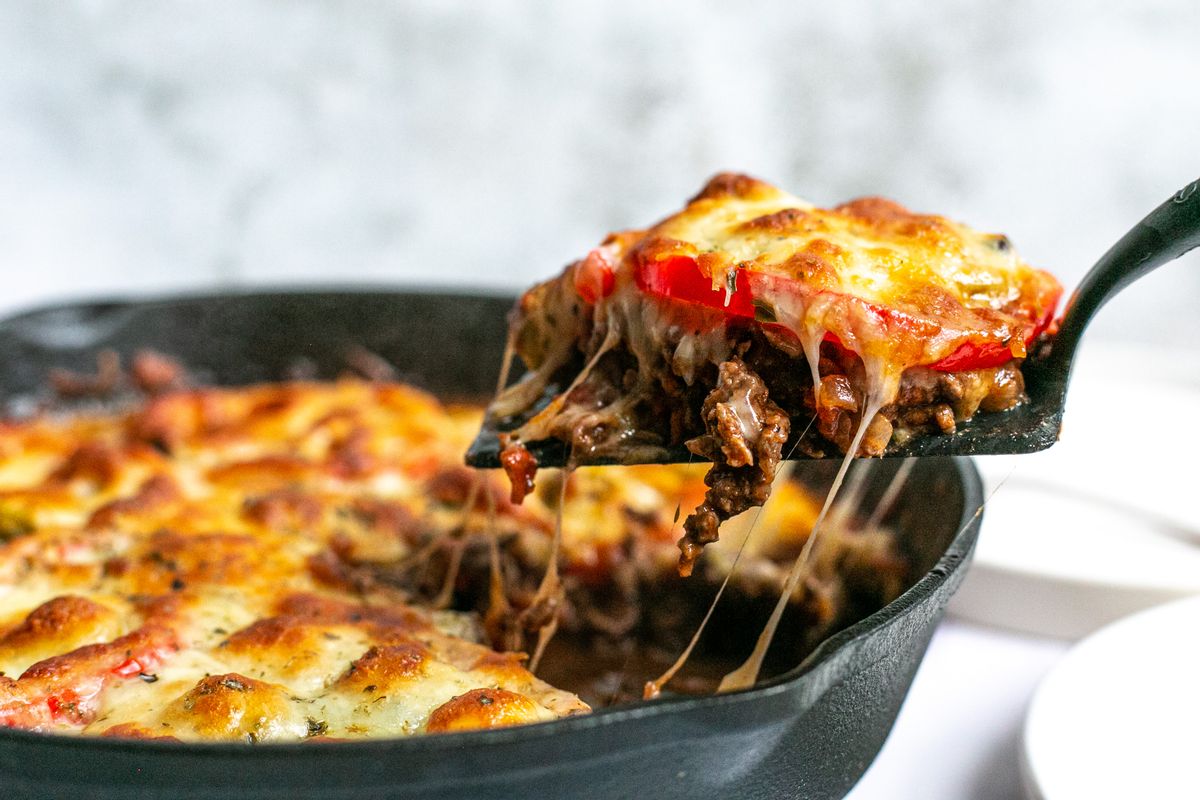 Ultimate Cheesy Keto Meatzza Pizza Casserole