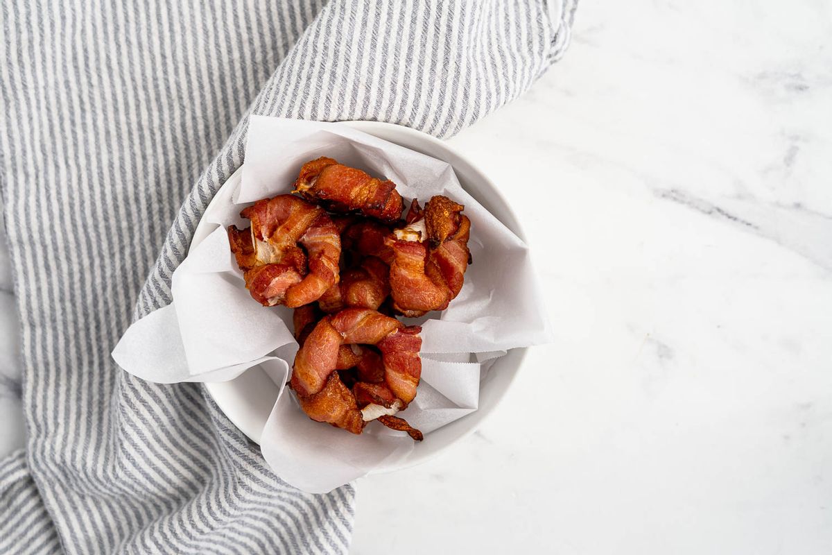 Keto Air Fryer Bacon-Wrapped Onion Rings