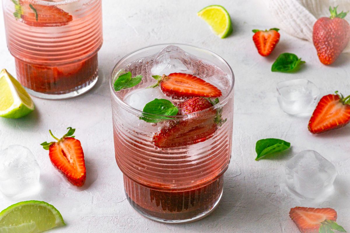 Keto Strawberry Basil Mocktail