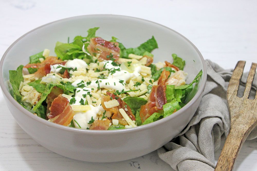 Keto Bacon Chicken and Cheese Salad