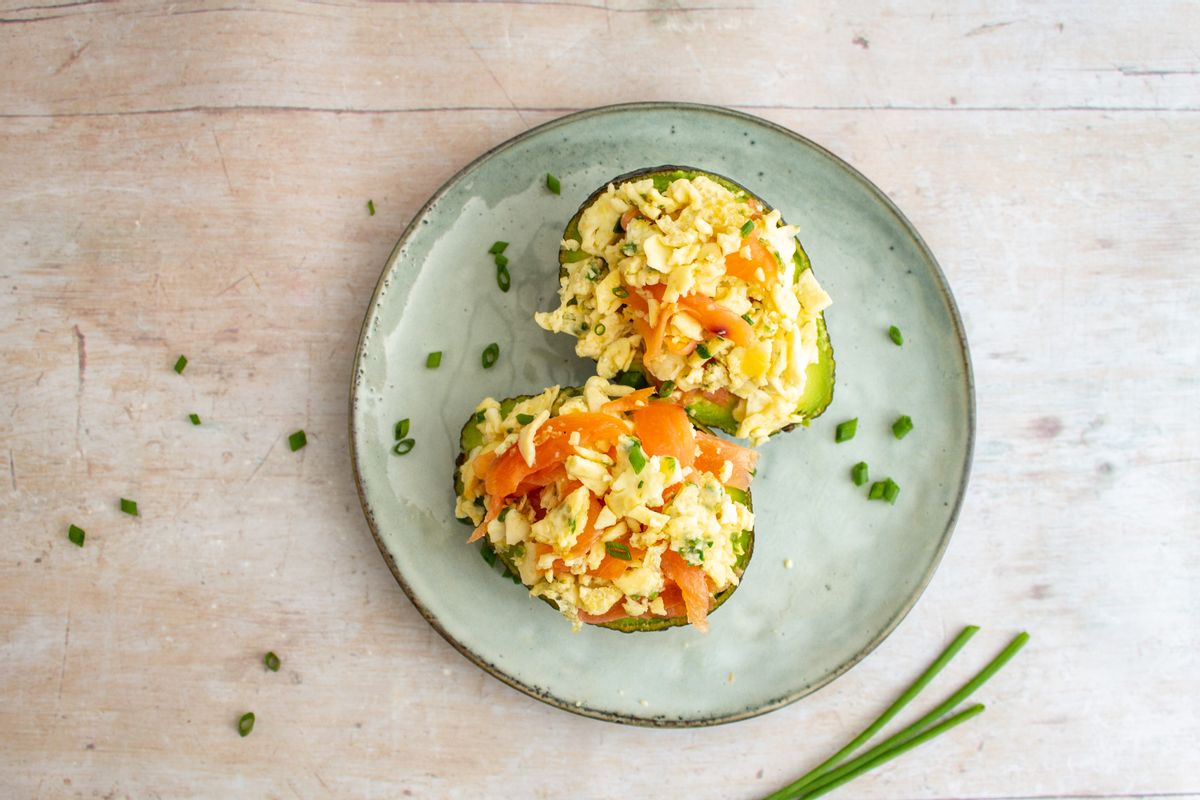 Keto Christmas Salmon and Avocado Breakfast Boats