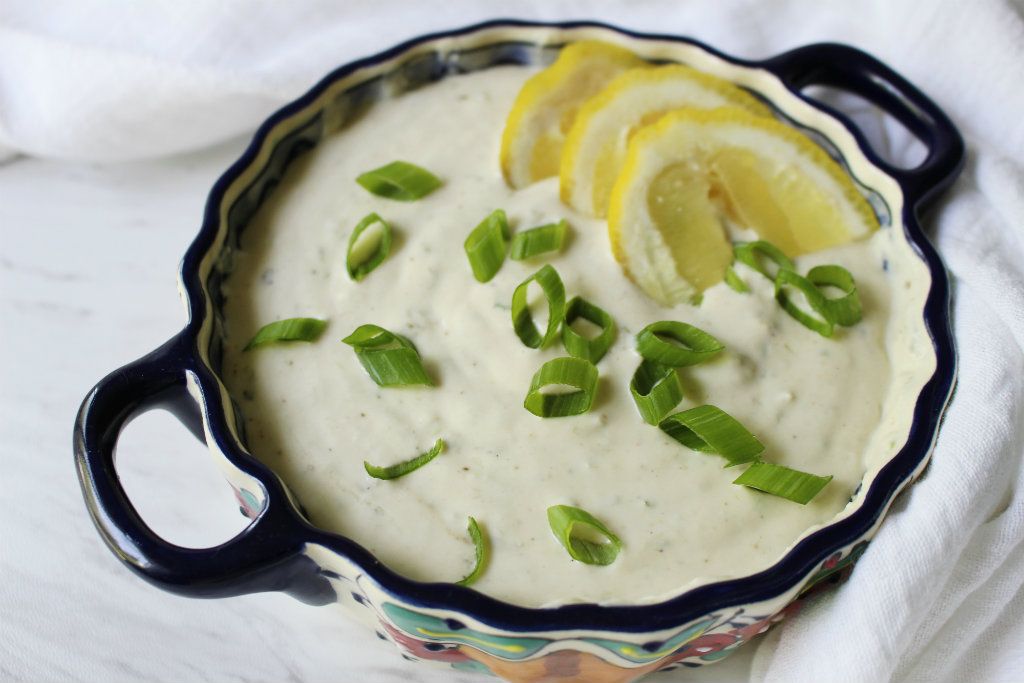 Keto Feta Dip w/ Scallions and Lemon