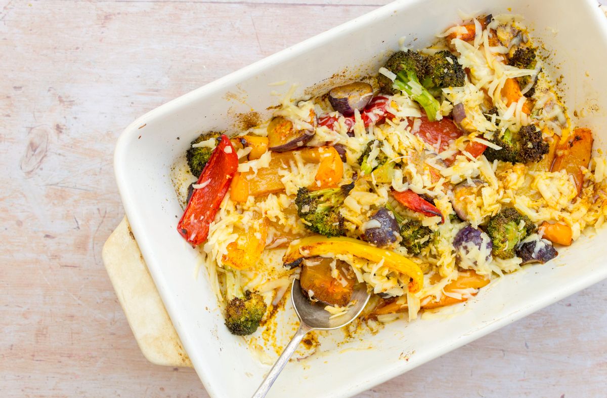 Keto Roasted Cheesy Veg