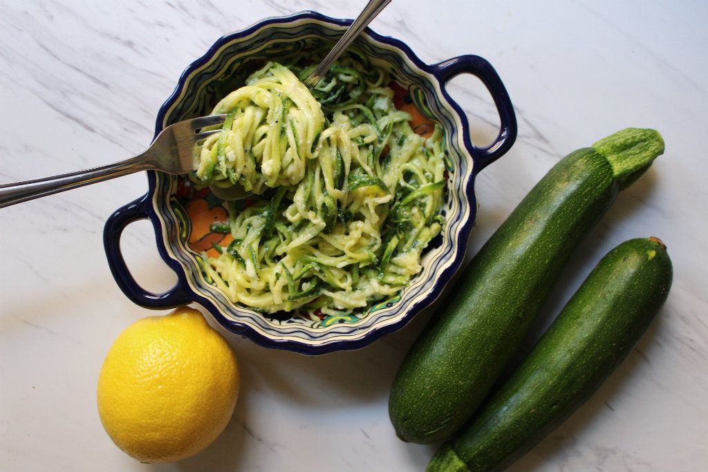 Keto Cold Garlic Parm Zoodles