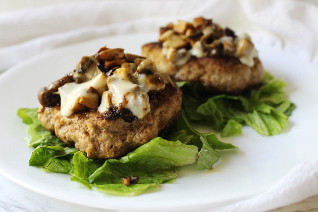 Keto Mushroom Swiss Turkey Burgers