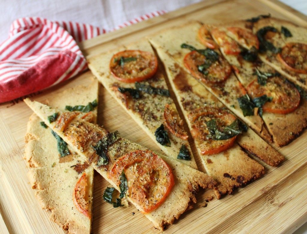 Low Carb Flat Bread Margherita Pizza Appetizer