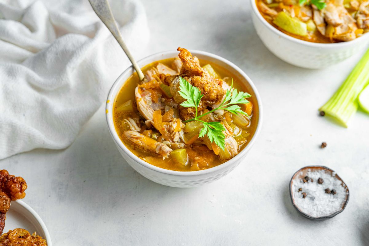 Zero Waste Keto Chicken Vegetable Soup