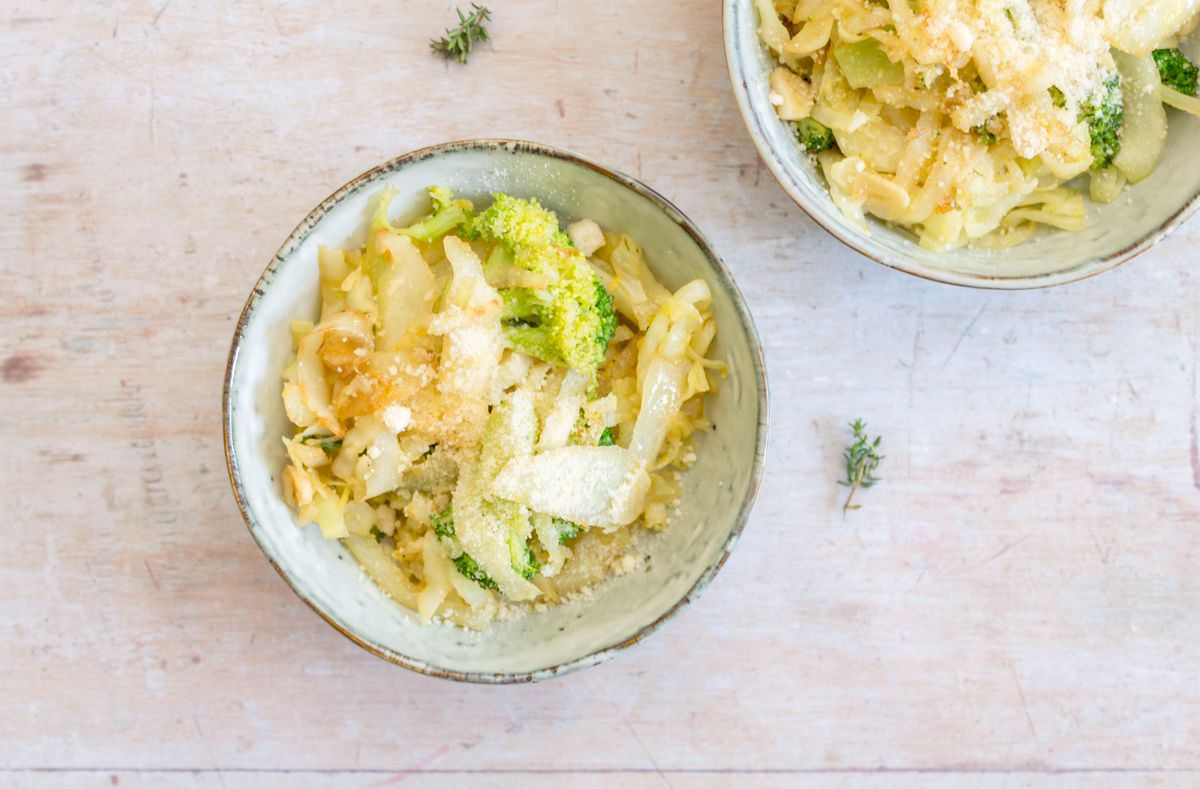 Low Carb Cabbage Pasta with Broccoli