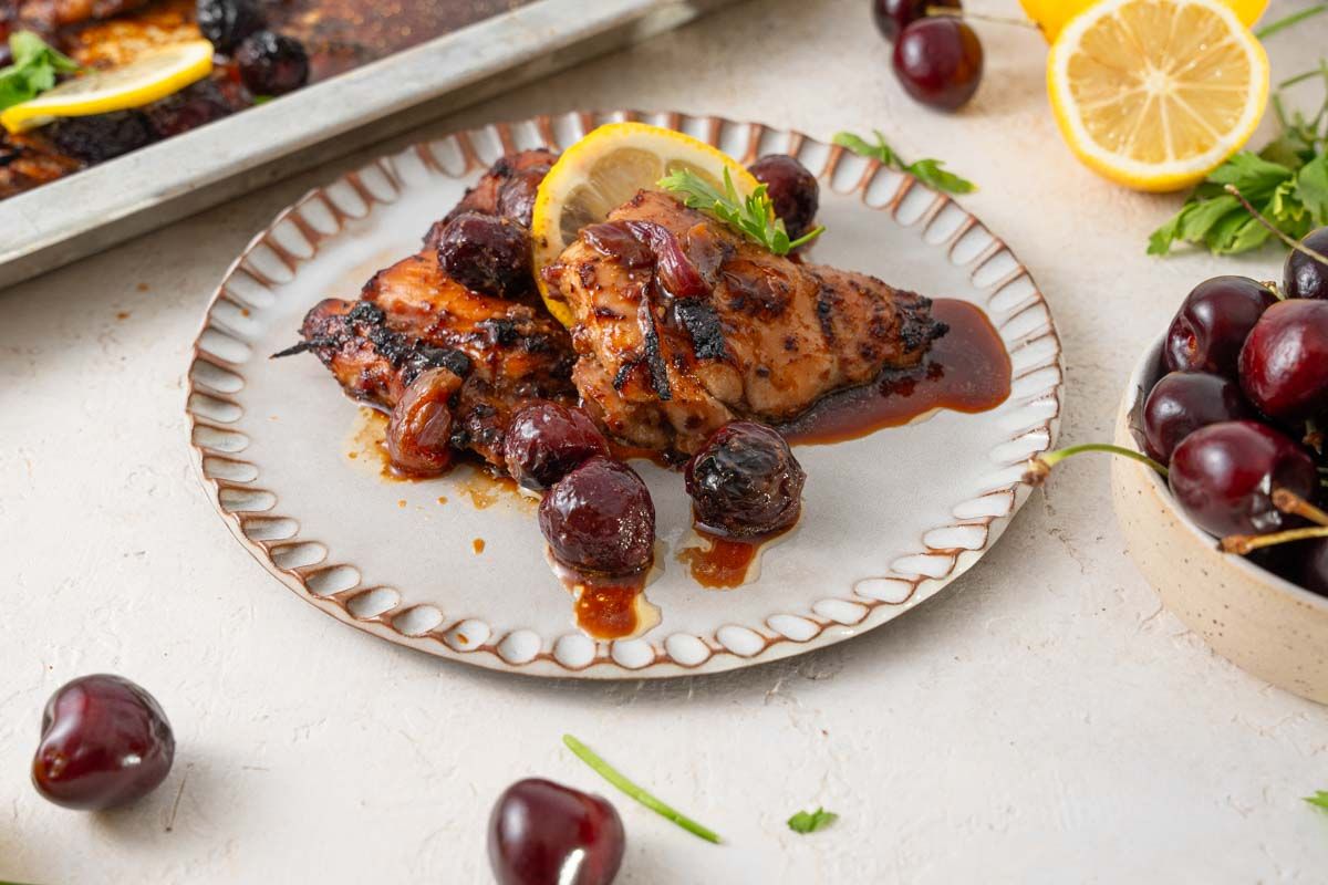 Lowcarb Spicy Chicken and Cherries