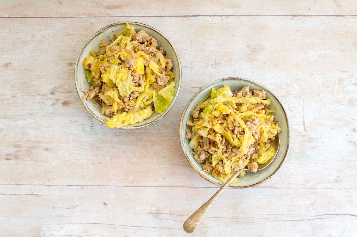 Low Carb Lemony Pork and Cabbage