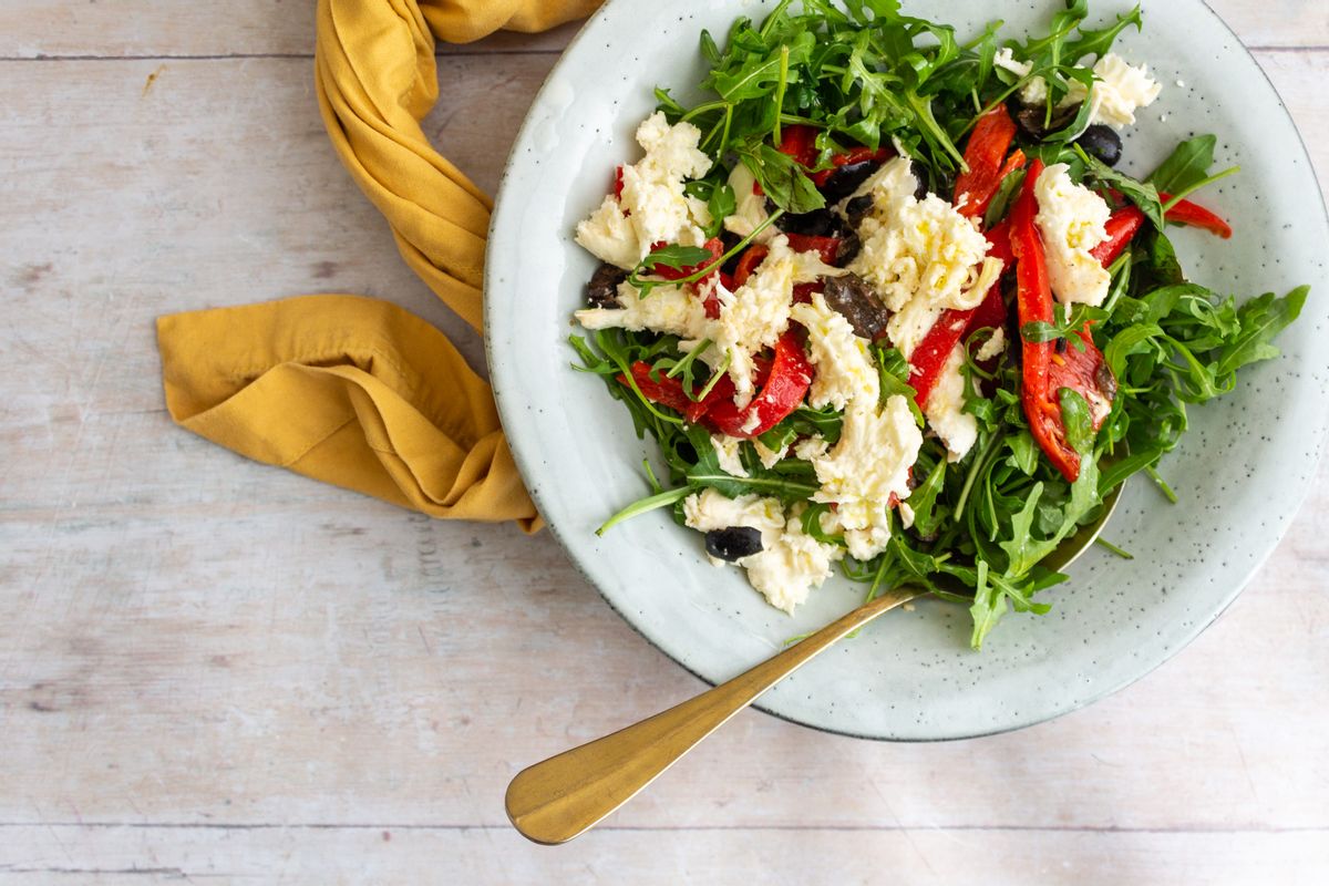 Keto Easy Mozzarella and Roasted Pepper Salad