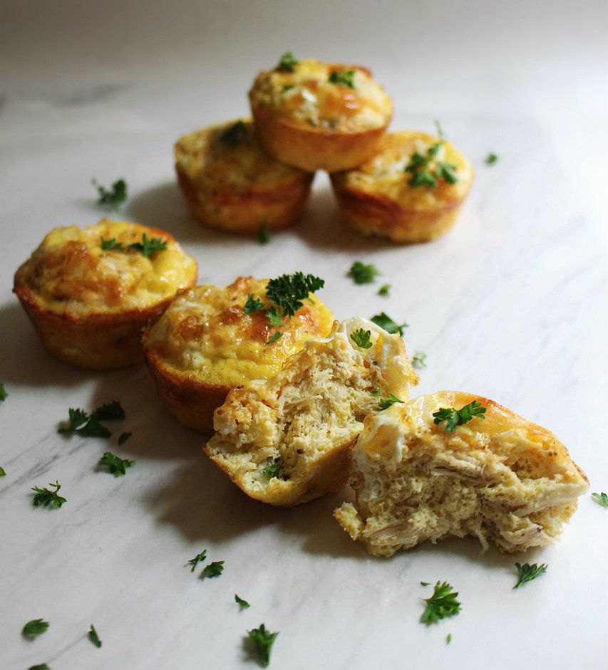 Keto Cheesy Chicken Egg Cups