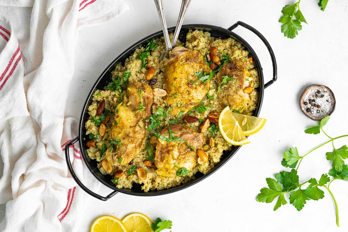 Low Carb Paleo Smoked Chicken and Spiced "Rice"