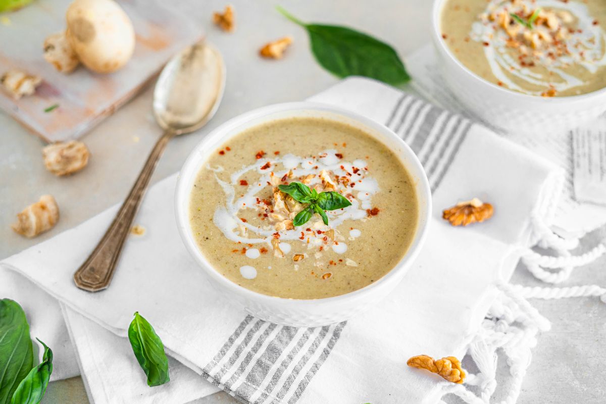 Eco-Keto Roasted Zucchini and Mushroom Soup