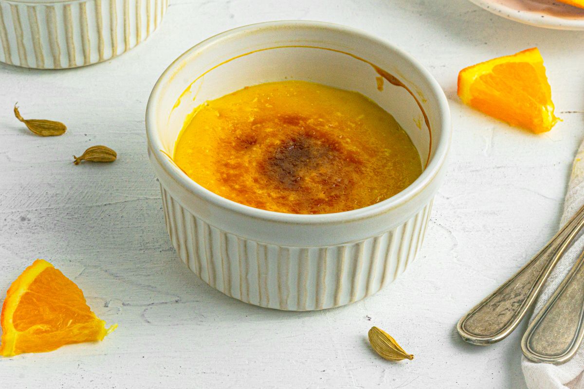 Keto Orange and Cardamom Creme Brulee