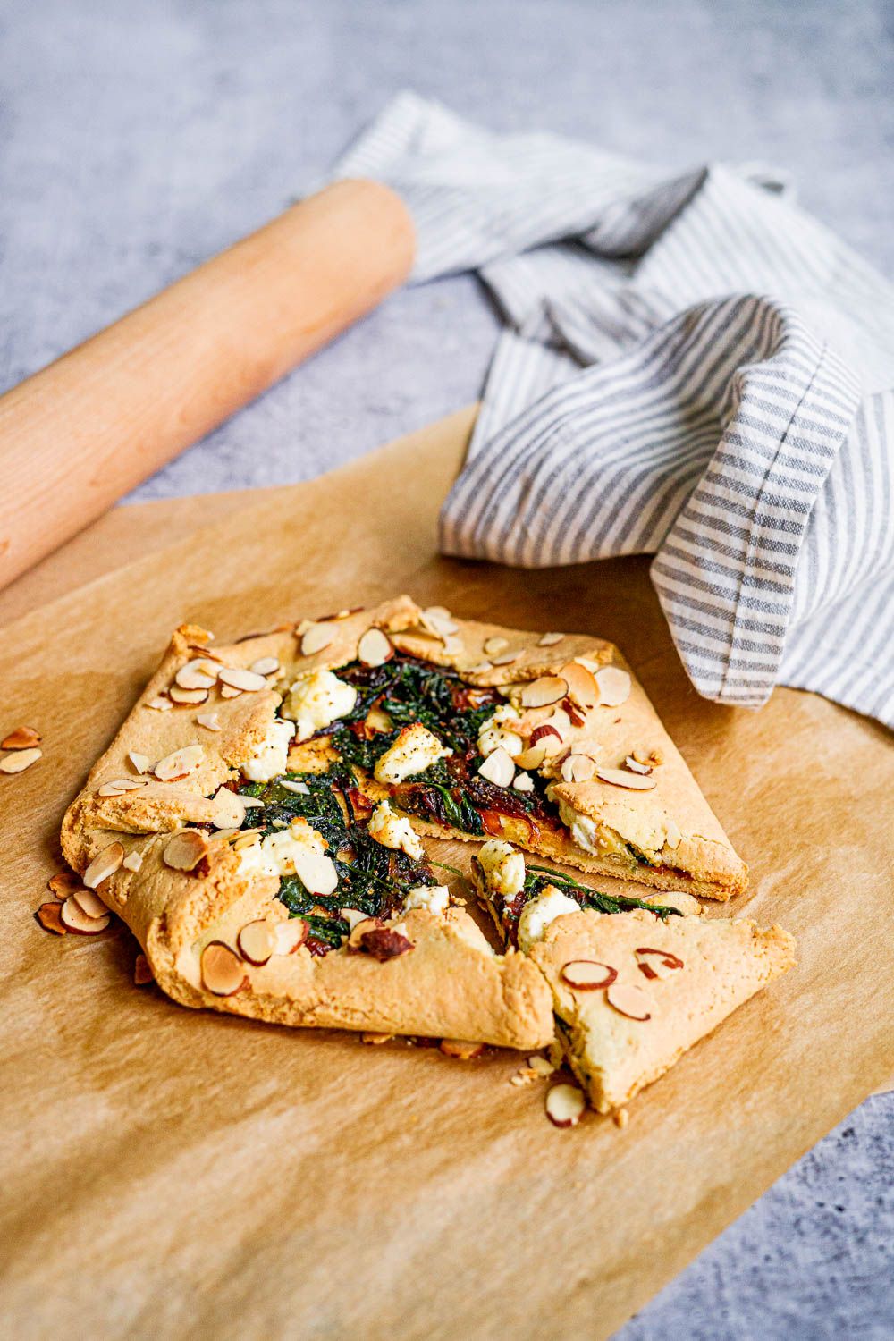 Keto Spinach Goat Cheese Galette