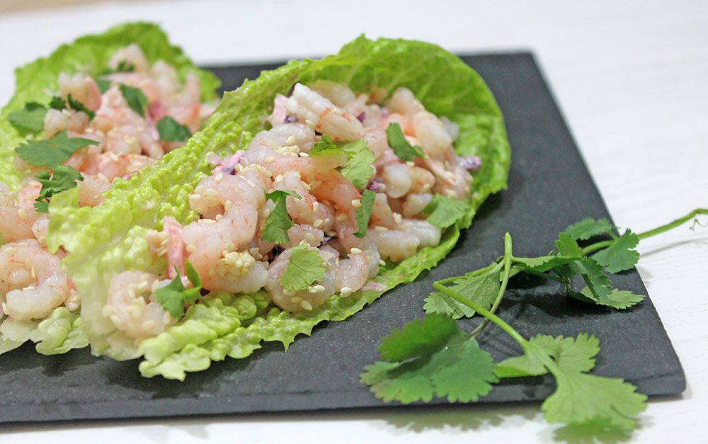 Keto Sesame Shrimp And Slaw Lettuce Cups