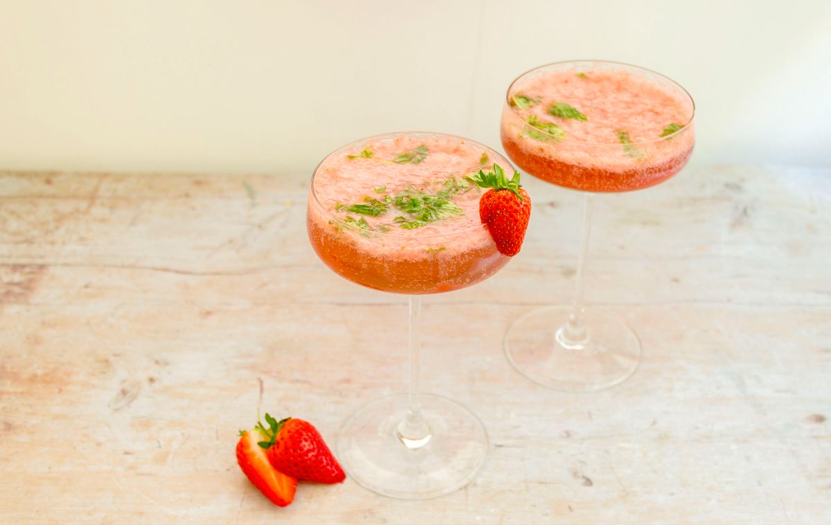 Keto Summer Strawberry and Basil Mock Cocktail