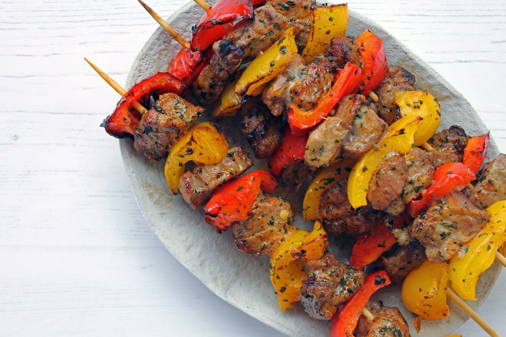 Keto Pork and Pepper Kebabs 