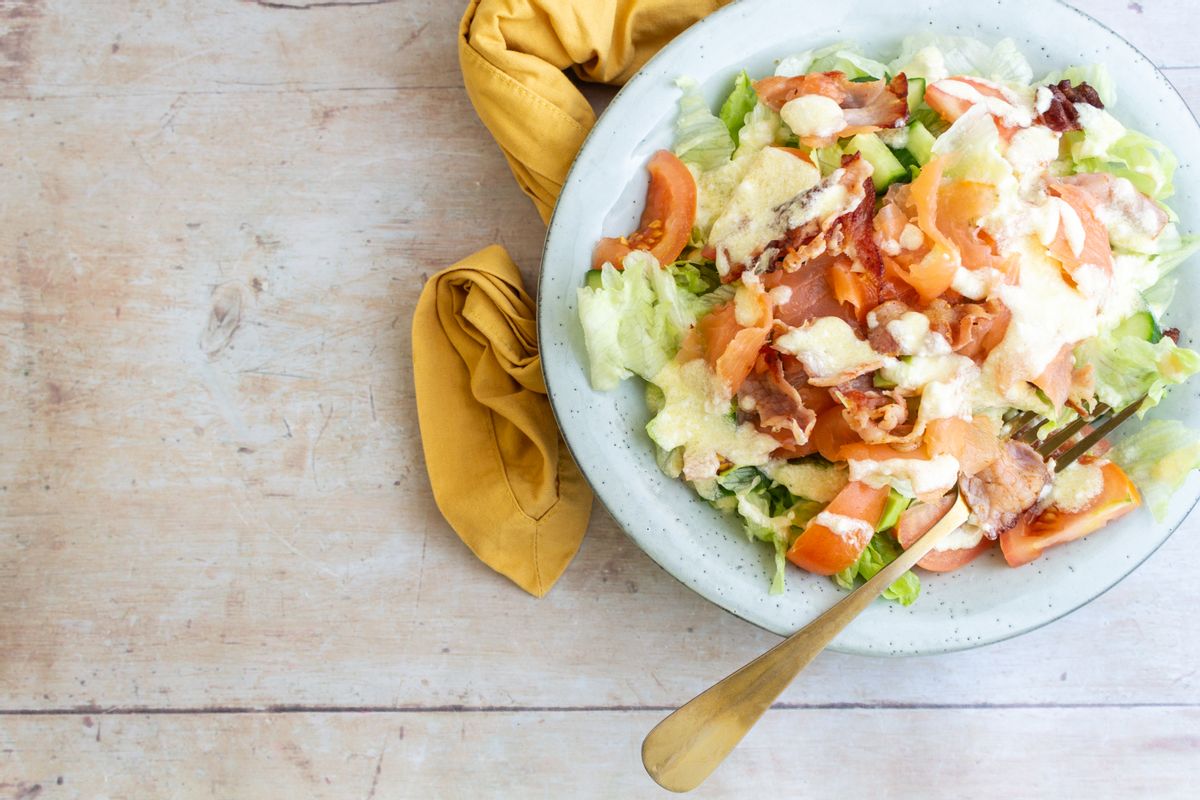 Keto Smoked Salmon and Bacon Salad