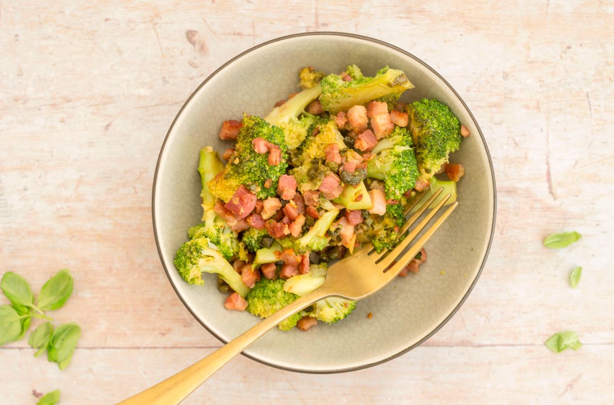 Keto Broccoli with Pancetta and Capers